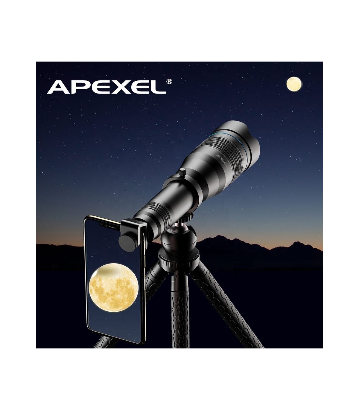 لنز موبایل تله زوم Apexel 60x Mobile Zoom Lens