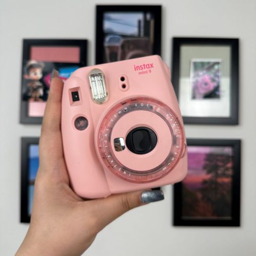 پک دوربین چاپ فوری مینی 9صورتی به همراه کاغذ و کیف