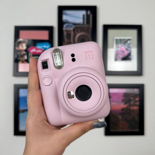 پک دوربین چاپ فوری مینی 12 صورتی به همراه کاغذ و کیف