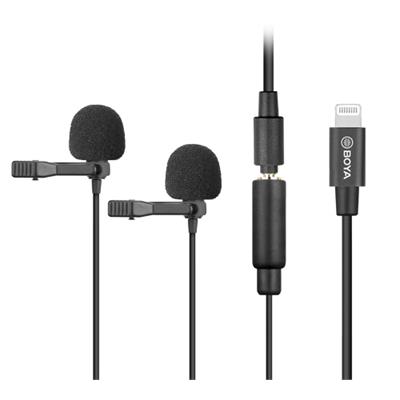 میکروفن یقه ای بویا BOYA BY-M2D Dual Clip-on Lavalier Microphone For IOS