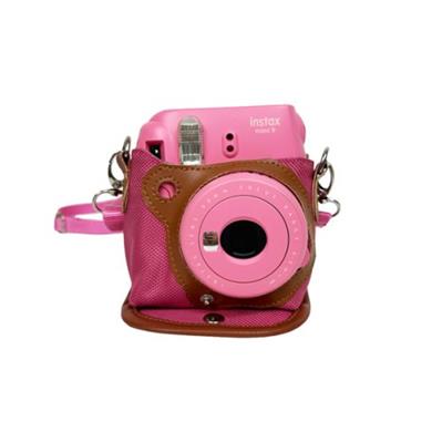 پک دوربین چاپ فوری مینی 9صورتی پر رنگ به همراه کاغذ و کیف