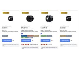 سونی ژاپن تمام لنزهای A-mount را در فروشگاه آنلاین خود به‌عنوان «تخریب‌شده» فهرست کرده است