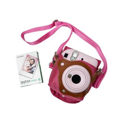 پک دوربین چاپ فوری مینی 12 صورتی به همراه کاغذ و کیف