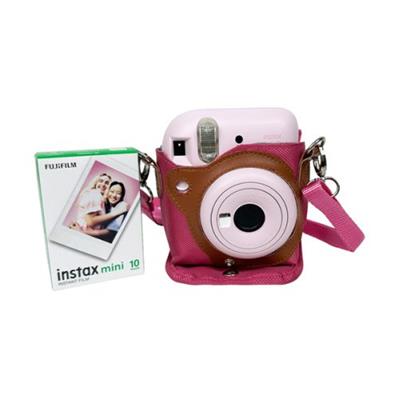 پک دوربین چاپ فوری مینی 12 صورتی به همراه کاغذ و کیف