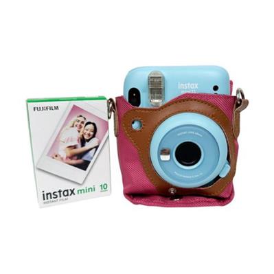 پک دوربین چاپ فوری مینی 11 آبی به همراه کاغذ و کیف