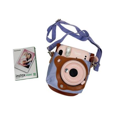 پک دوربین چاپ فوری مینی 11 صورتی به همراه کاغذ و کیف