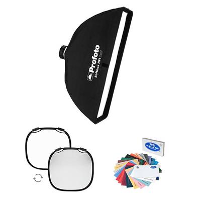 سافت باکس (Profoto striplight 1×6′ (30x180cm+رفلکتور Silver/White M+ فون کاغذی